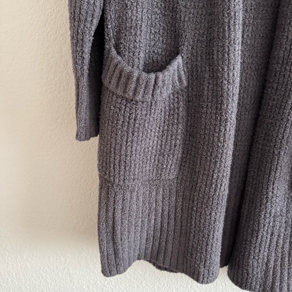 Barefoot Dreams CozyChic Lite Long Weekend Cardigan waffle knit 1X grey/blue - Picture 2 of 4